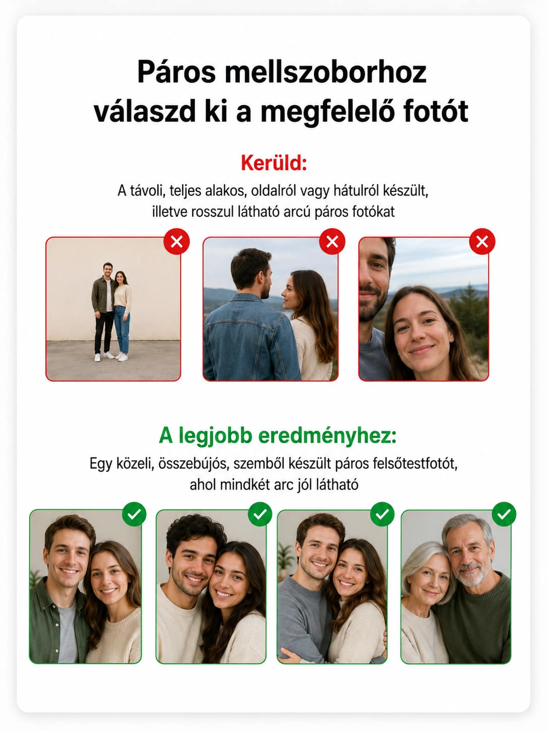 Páros fotó útmutató 3D mellszobor rendeléshez